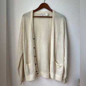 Vintage Arnold Palmer Cream Golf Cardigan | Size Large